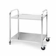 SOGA 2 Tier 85x45x90cm Stainless Steel Kitchen Dining Food Cart Trolley Utility Medium - Hospitality Connect