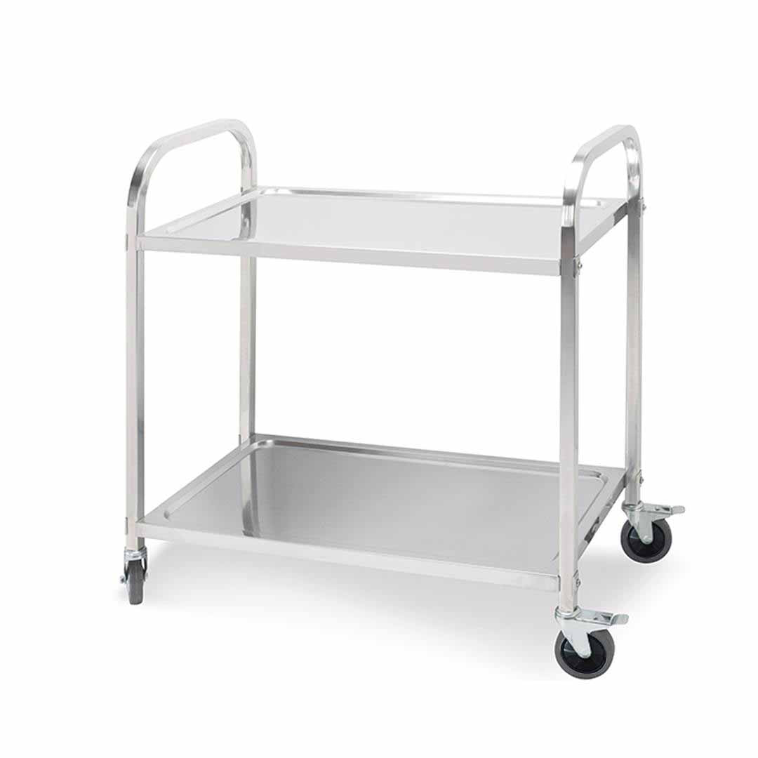 SOGA 2 Tier 85x45x90cm Stainless Steel Kitchen Dining Food Cart Trolley Utility Medium - Hospitality Connect