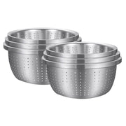SOGA 2X Stainless Steel Nesting Basin Colander Perforated Kitchen Sink Washing Bowl Metal Basket Strainer Set of 3 - Hospitality Connect