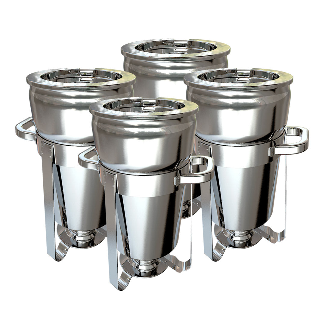 SOGA 4X 11L Round Stainless Steel Soup Warmer Marmite Chafer Full Size Catering Chafing Dish - Hospitality Connect