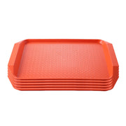 SOGA Rectangular Serving Tray Heavy Duty Waterproof Stackable Plastic Food Snack Pan Set of 5 Orange - Hospitality Connect