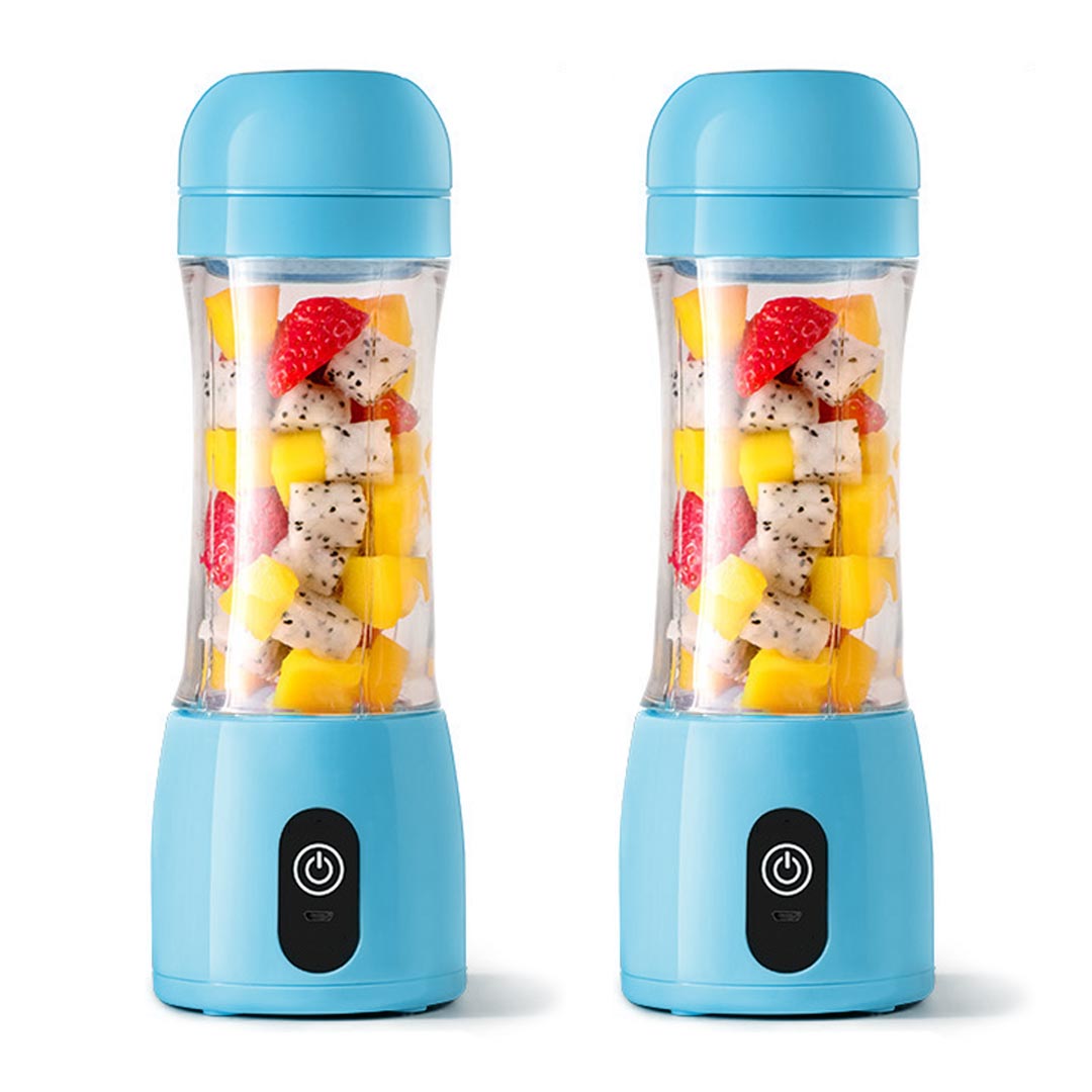 SOGA 2X 380ml Portable Mini USB Rechargeable Handheld Fruit Mixer Juicer Blue - Hospitality Connect