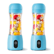 SOGA 2X 380ml Portable Mini USB Rechargeable Handheld Fruit Mixer Juicer Blue - Hospitality Connect