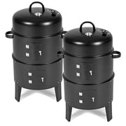SOGA 2X 3 In 1 Barbecue Smoker Outdoor Charcoal BBQ Grill Camping Picnic Fishing - Hospitality Connect