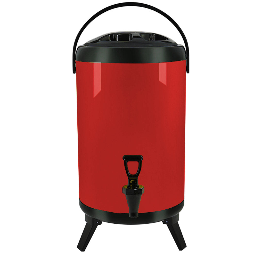 SOGA 8L Stainless Steel Insulated Milk Tea Barrel Hot and Cold Beverage Dispenser Container with Faucet Red - Hospitality Connect