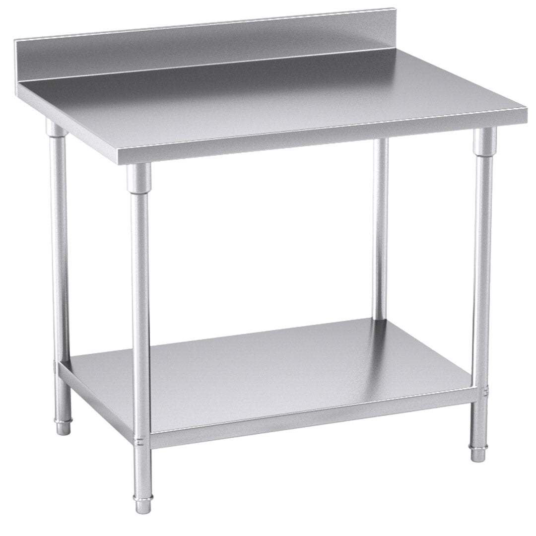 SOGA Commercial Catering Kitchen Stainless Steel Prep Work Bench Table with Back-splash 100*70*85cm - Hospitality Connect