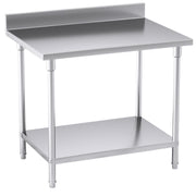 SOGA Commercial Catering Kitchen Stainless Steel Prep Work Bench Table with Back-splash 100*70*85cm - Hospitality Connect