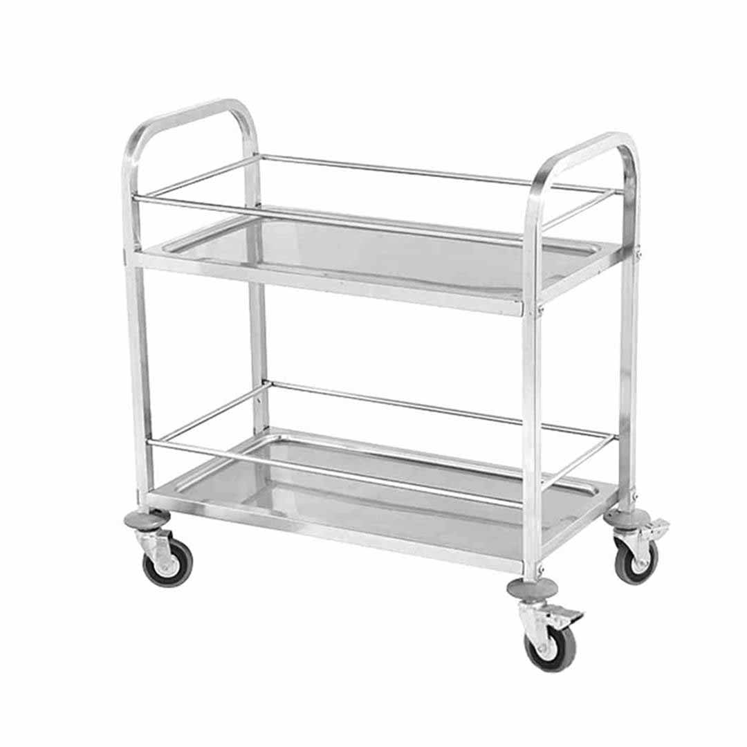 SOGA 2 Tier 75x40x84cm Stainless Steel Drink Wine Food Utility Cart Small - Hospitality Connect