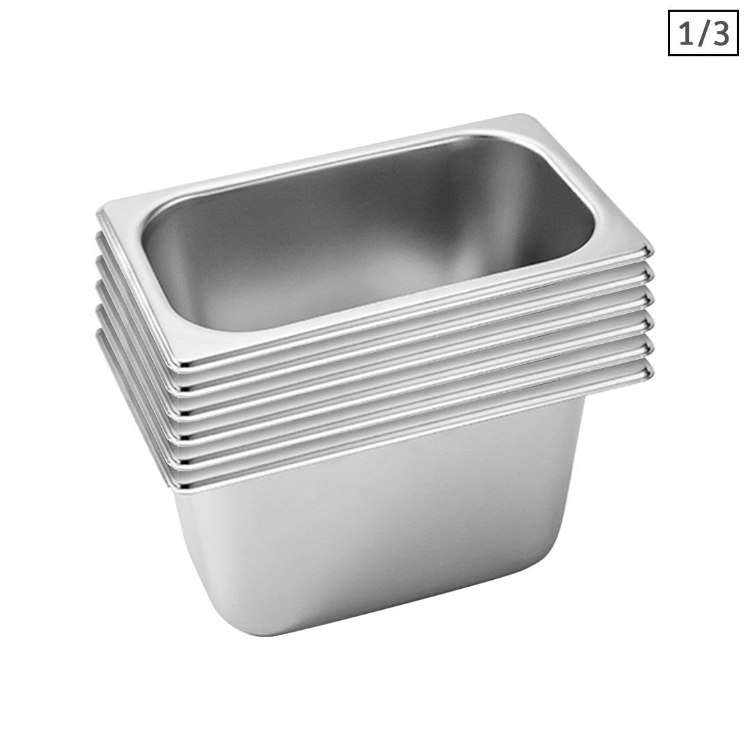 SOGA 6X Gastronorm GN Pan Full Size 1/3 GN Pan 15cm Deep Stainless Steel Tray - Hospitality Connect