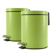 SOGA 2X 7L Foot Pedal Stainless Steel Rubbish Recycling Garbage Waste Trash Bin Round Green - Hospitality Connect