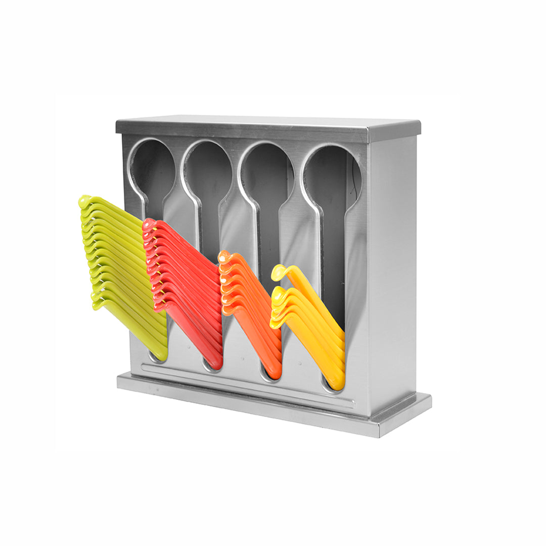 SOGA Stainless Steel Buffet Restaurant Spoon Utensil Holder Storage Rack 4 Holes - Hospitality Connect