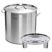 SOGA 50L Stainless Steel Stock Pot with One Steamer Rack Insert Stockpot Tray - Hospitality Connect