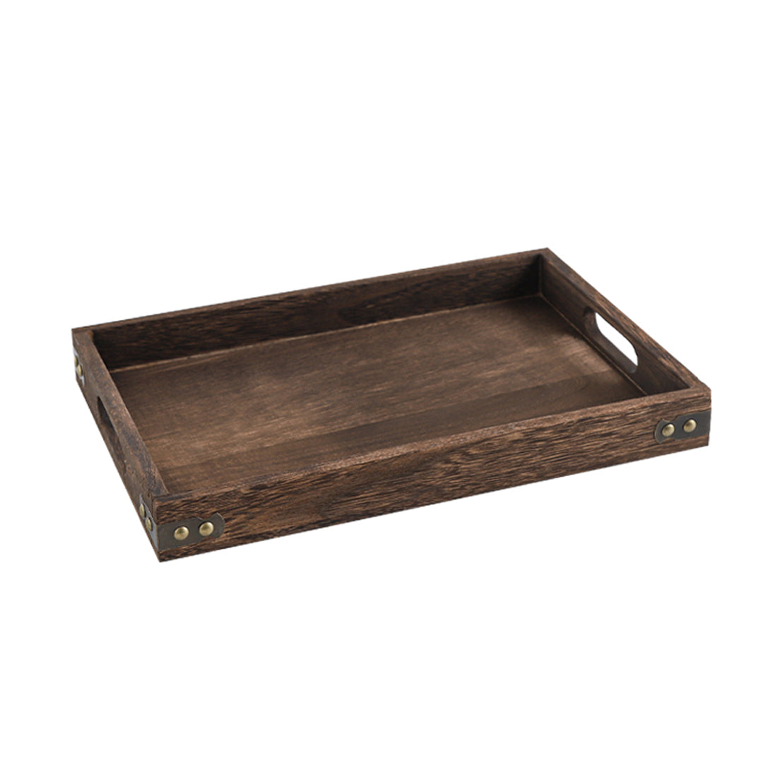 SOGA Medium Walnut Rectangle Wooden Tray Breakfast Dinner Serving Board Tea Set Holder Kitchen Home Decor - Hospitality Connect