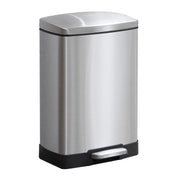 SOGA Foot Pedal Stainless Steel Rubbish Recycling Garbage Waste Trash Bin Rectangular Shape 12L Silver - Hospitality Connect