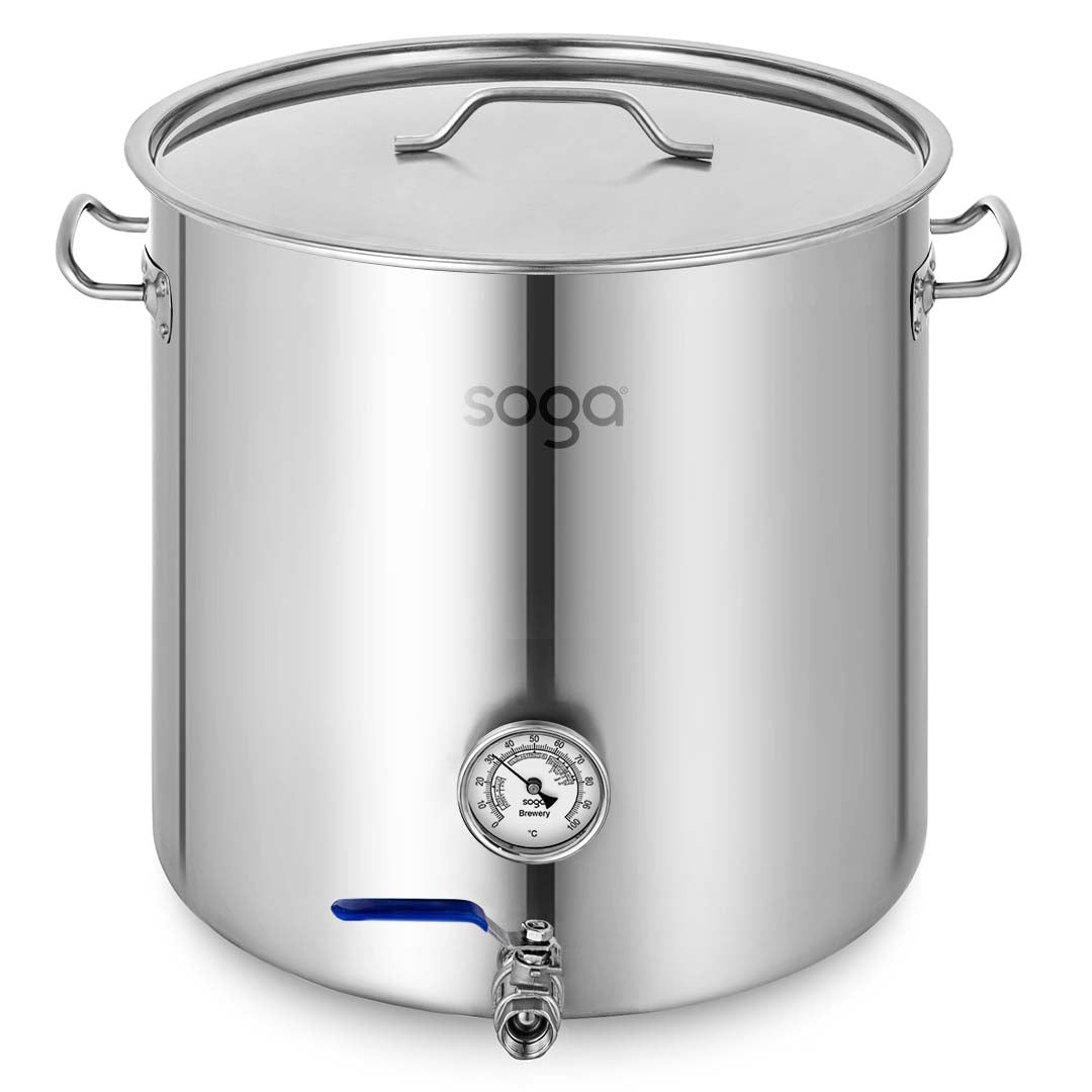 SOGA Stainless Steel Brewery Pot 50L With Beer Valve 40*40cm - Hospitality Connect