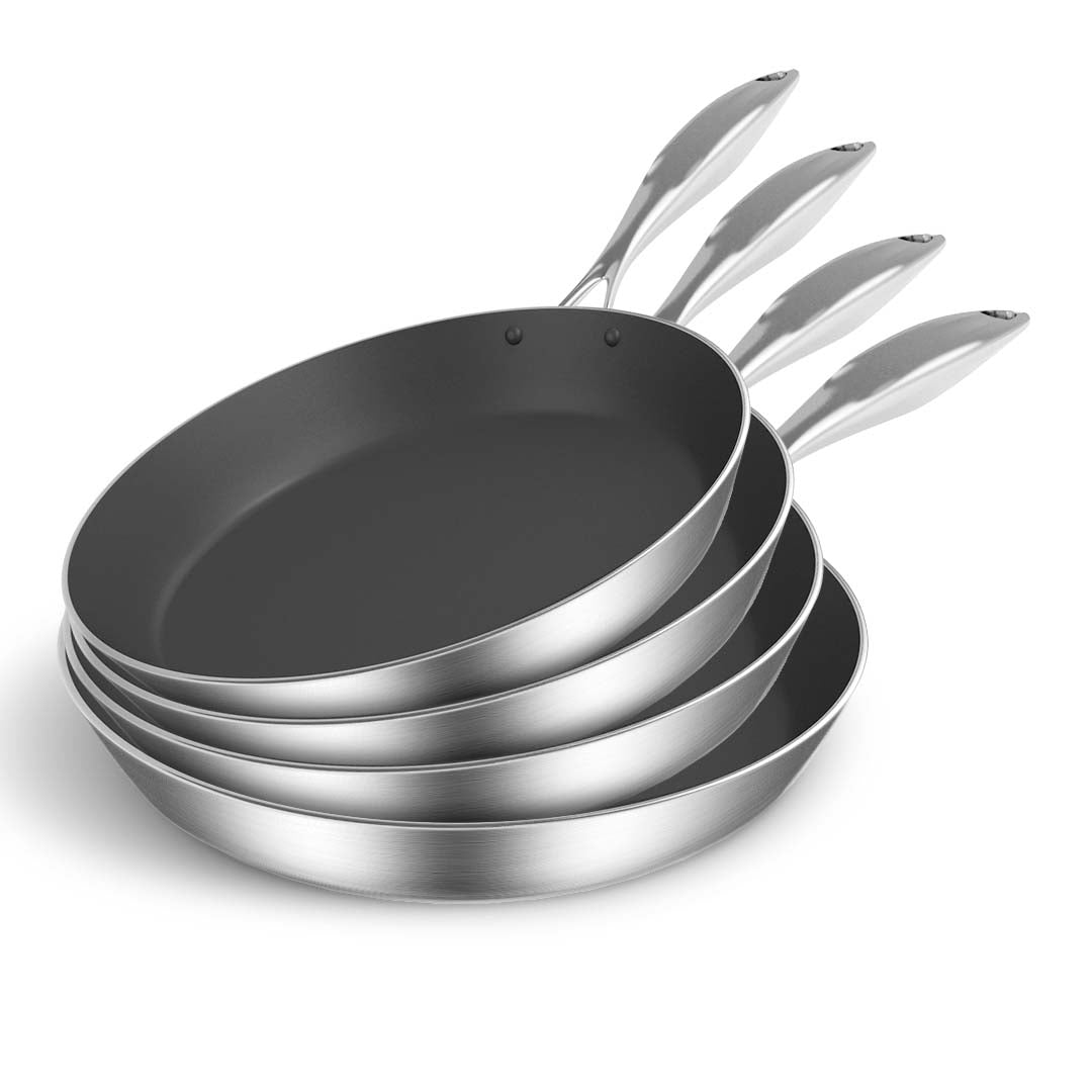 SOGA 4X Stainless Steel Fry Pan Frying Pan Induction FryPan Non Stick Interior Skillet - Hospitality Connect