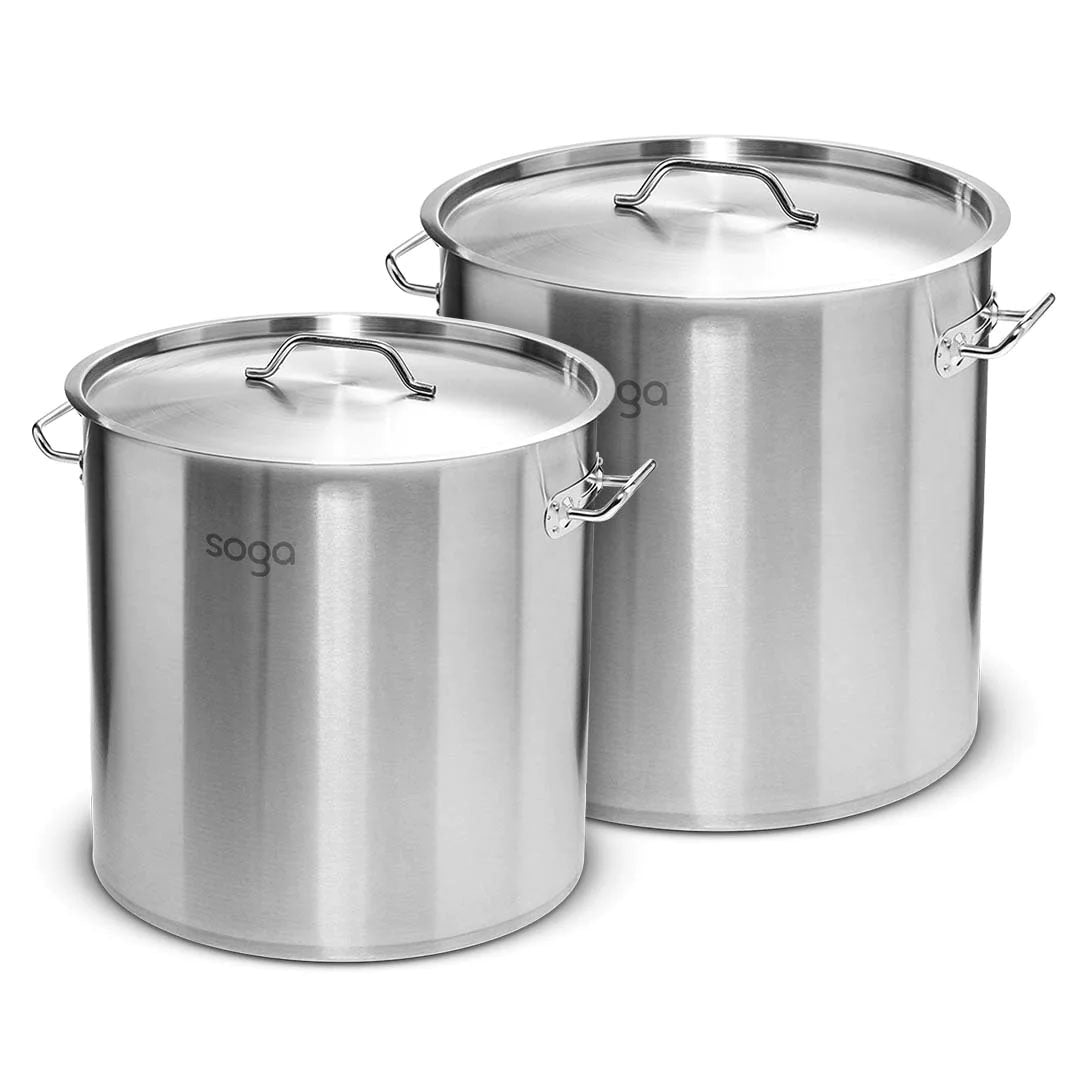 SOGA Stock Pot 12L 25L Top Grade Thick Stainless Steel Stockpot 18/10 - Hospitality Connect