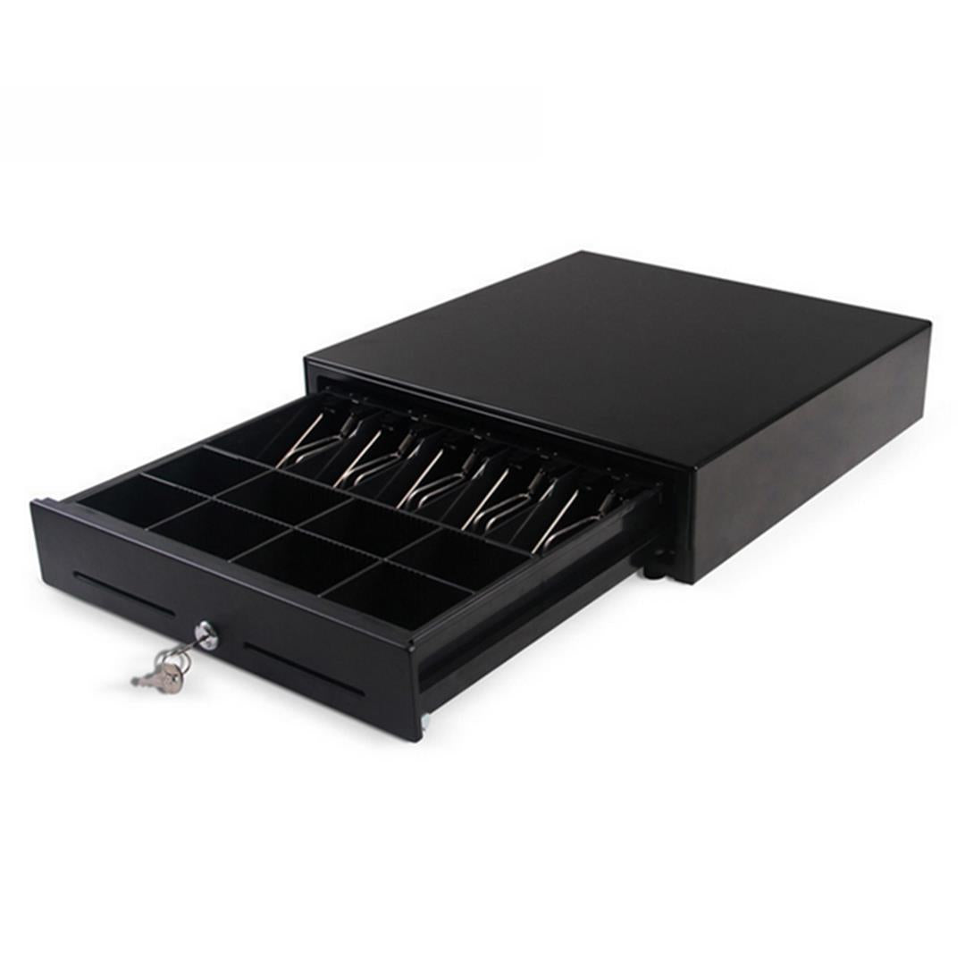 SOGA Black Heavy Duty Cash Drawer Electronic 4 Bills 8 Coins Cheque Slot Tray Pos 410 - Hospitality Connect