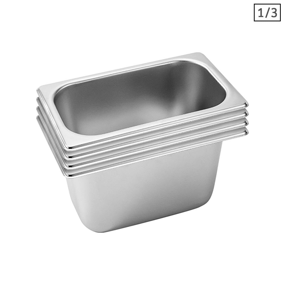 SOGA 4X Gastronorm GN Pan Full Size 1/3 GN Pan 15cm Deep Stainless Steel Tray - Hospitality Connect