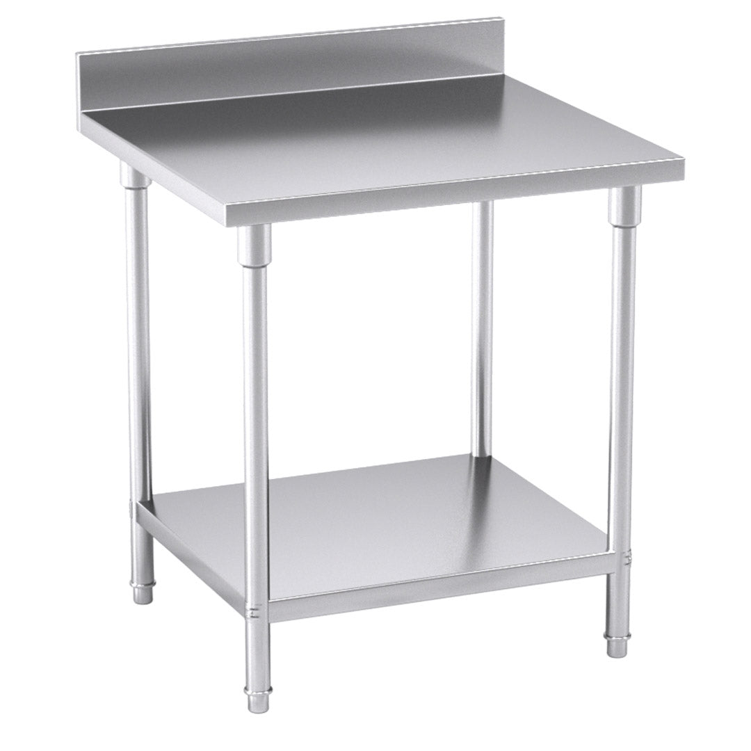 SOGA Commercial Catering Kitchen Stainless Steel Prep Work Bench Table with Back-splash 80*70*85cm - Hospitality Connect