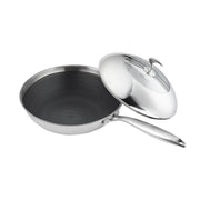SOGA 18/10 Stainless Steel Fry Pan 30cm Frying Pan Top Grade Cooking Non Stick Interior Skillet with Lid - Hospitality Connect