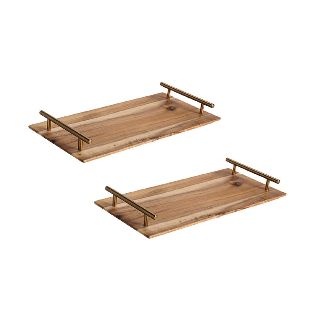 SOGA 2X 30cm Brown Rectangle Wooden Acacia Food Serving Tray Charcuterie Board Centerpiece  Home Decor - Hospitality Connect
