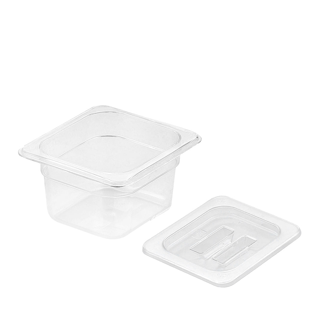 SOGA 100mm Clear Gastronorm GN Pan 1/6 Food Tray Storage with Lid - Hospitality Connect