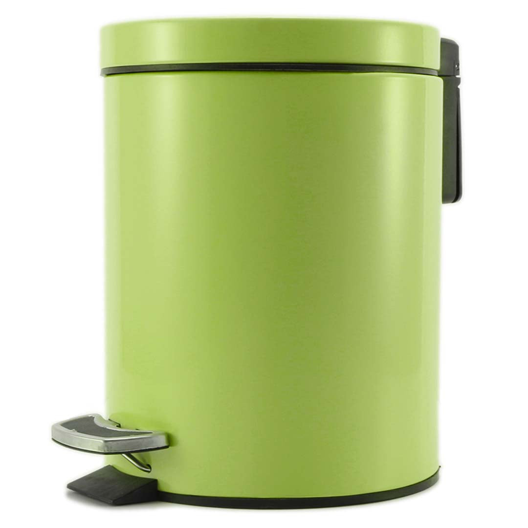 SOGA Foot Pedal Stainless Steel Rubbish Recycling Garbage Waste Trash Bin Round 12L Green - Hospitality Connect