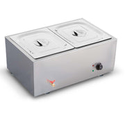 SOGA Stainless Steel 2 X 1/2 GN Pan Electric Bain-Marie Food Warmer with Lid - Hospitality Connect