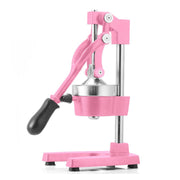Pink Soga commercial manual juicer hand press for orange citrus fruits, designed for efficient juice extraction.
