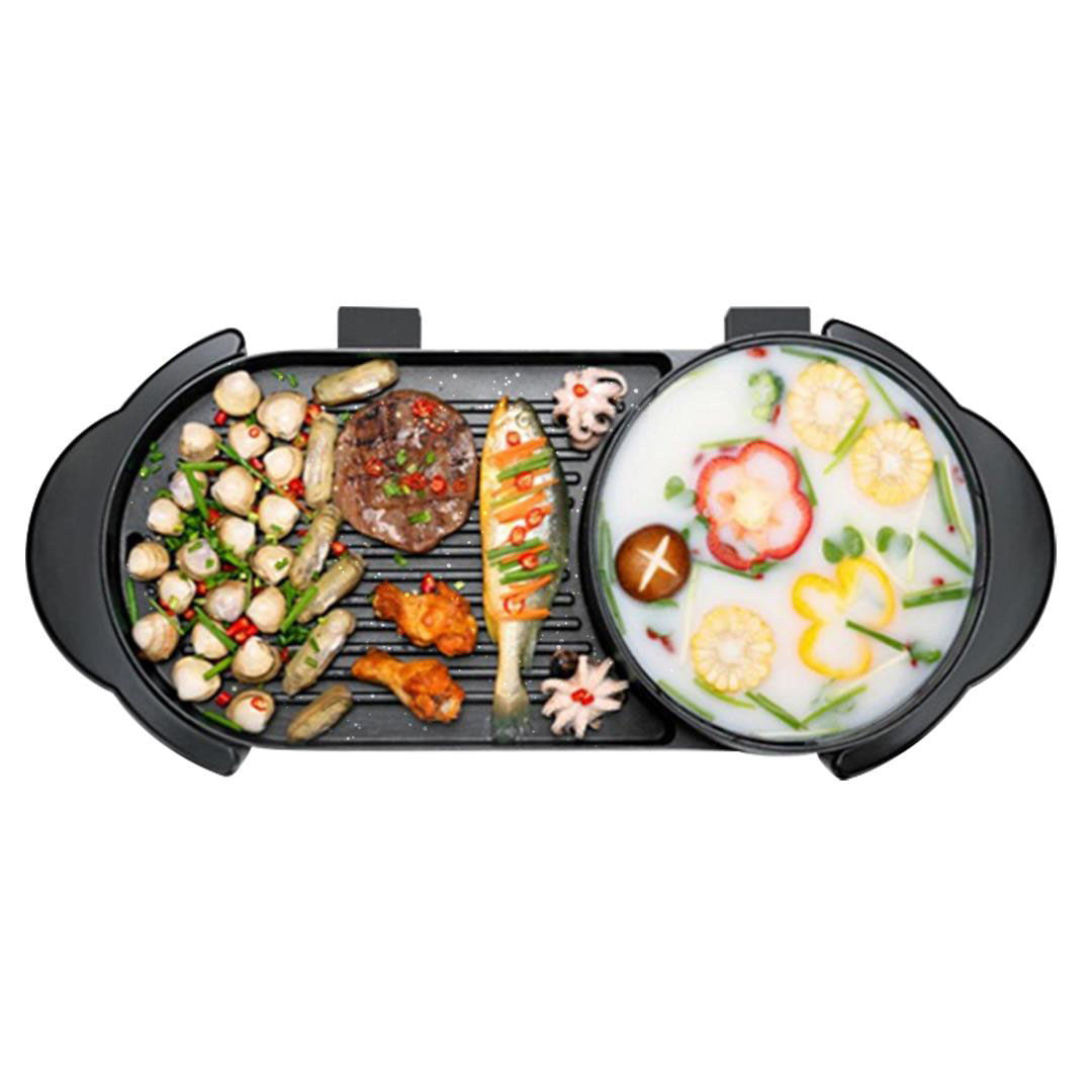 SOGA 2 in 1 Electric Non-Stick BBQ Teppanyaki Grill Plate Steamboat Hotpot 2-8 Person - Hospitality Connect