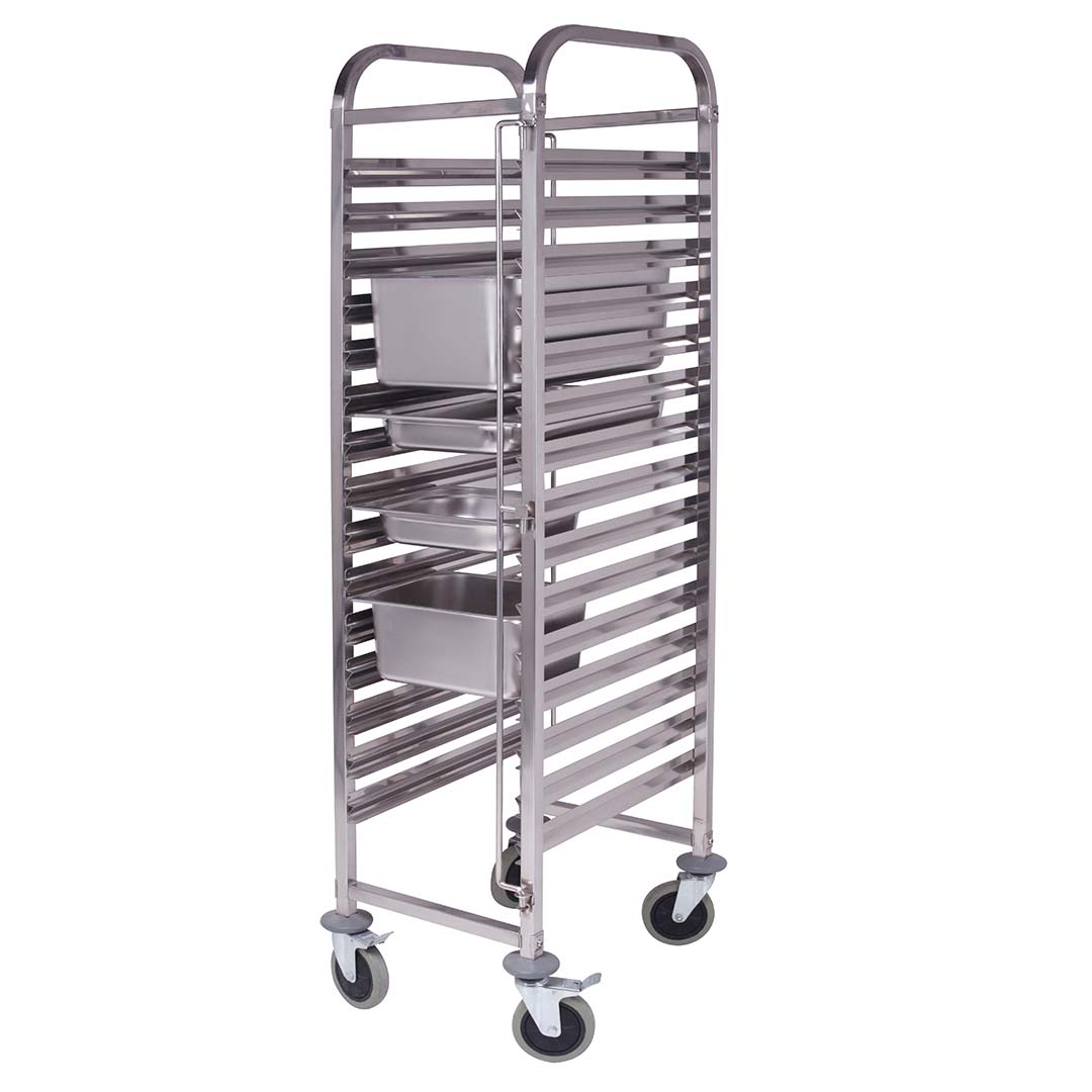 SOGA Gastronorm Trolley 15 Tier Stainless Steel Bakery Trolley Suits GN 1/1 Pans - Hospitality Connect