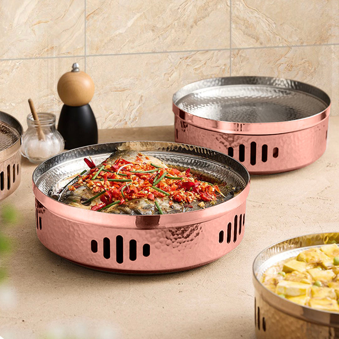 SOGA 26cm Rose Pink Hammered Dry Pot An Elegant Rose Pink Finish Kitchen Essential - Hospitality Connect