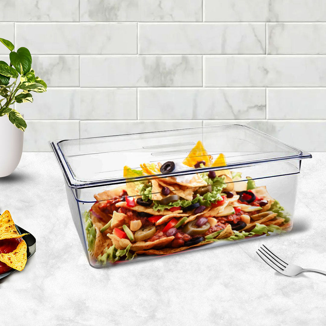 SOGA 200mm Clear Gastronorm GN Pan 1/1 Food Tray Storage with Lid - Hospitality Connect