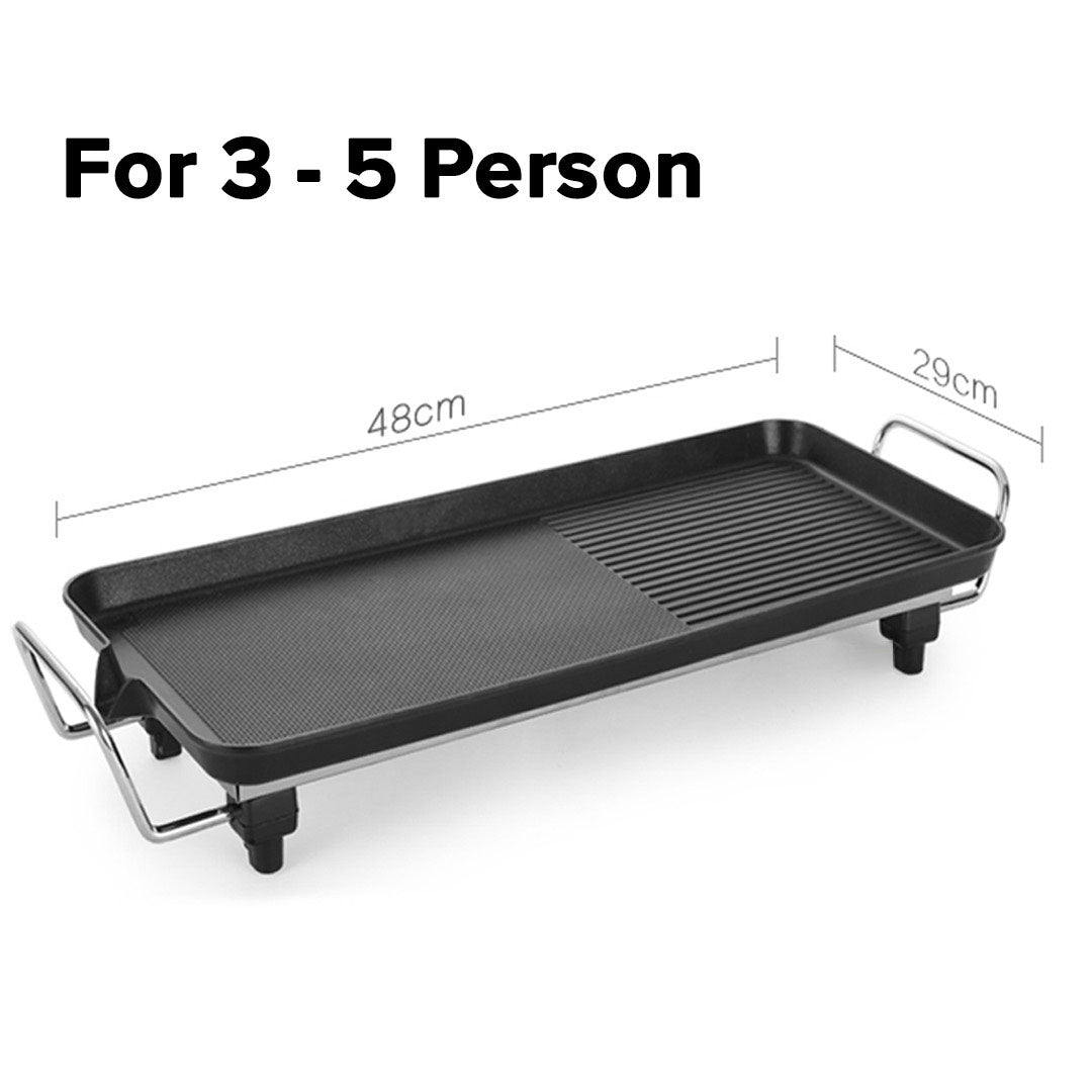 SOGA 2X 48cm Electric BBQ Grill Teppanyaki Tough Non-Stick Surface Hot Plate Kitchen 3-5 Person - Hospitality Connect