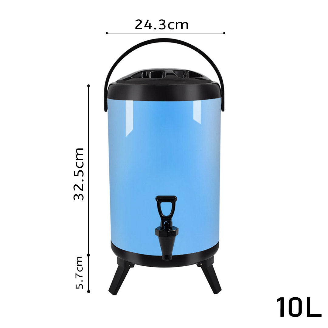SOGA 10L Stainless Steel Insulated Milk Tea Barrel Hot and Cold Beverage Dispenser Container with Faucet Blue - Hospitality Connect
