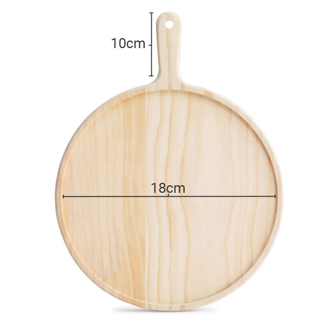 SOGA 7 inch Round Premium Wooden Pine Food Serving Tray Charcuterie Board Paddle Home Decor - Hospitality Connect