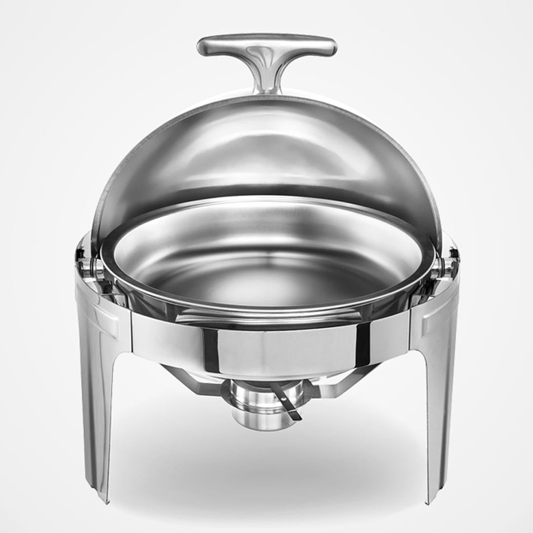 SOGA 6L Stainless Steel Chafing Food Warmer Catering Dish Round Roll Top - Hospitality Connect