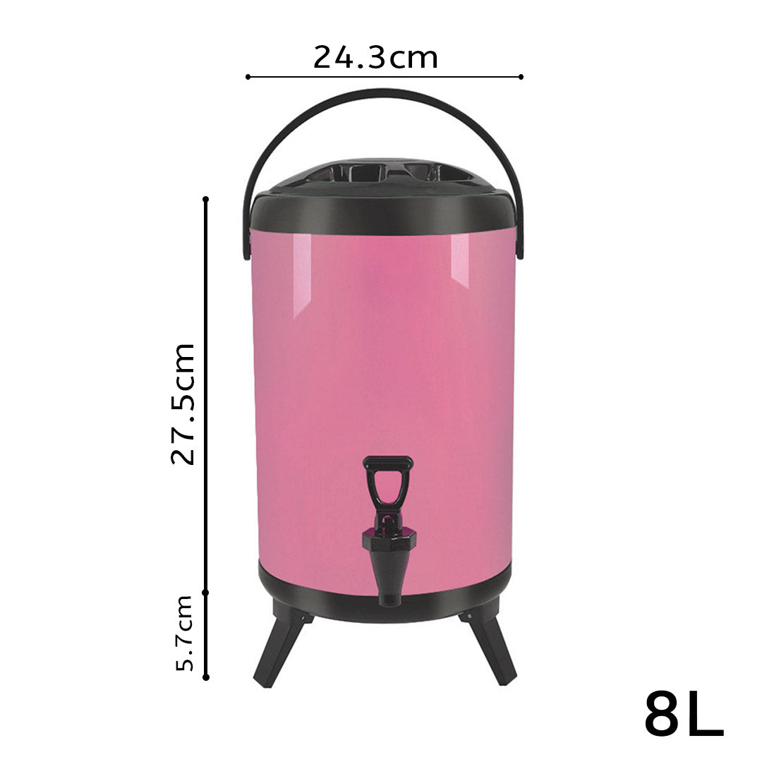 SOGA 8L Stainless Steel Insulated Milk Tea Barrel Hot and Cold Beverage Dispenser Container with Faucet Pink - Hospitality Connect