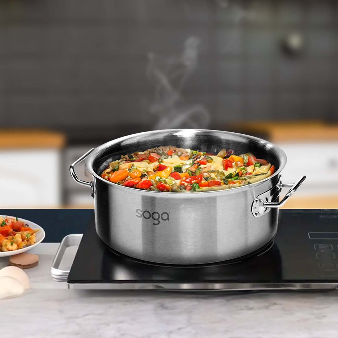 SOGA Stock Pot 58L Top Grade Thick Stainless Steel Stockpot 18/10 Without Lid - Hospitality Connect