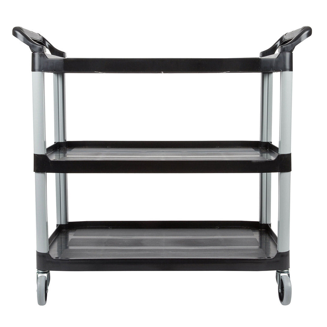 SOGA 3 Tier Food Trolley Food Waste Cart With Two Bins Storage Kitchen Black Large - Hospitality Connect