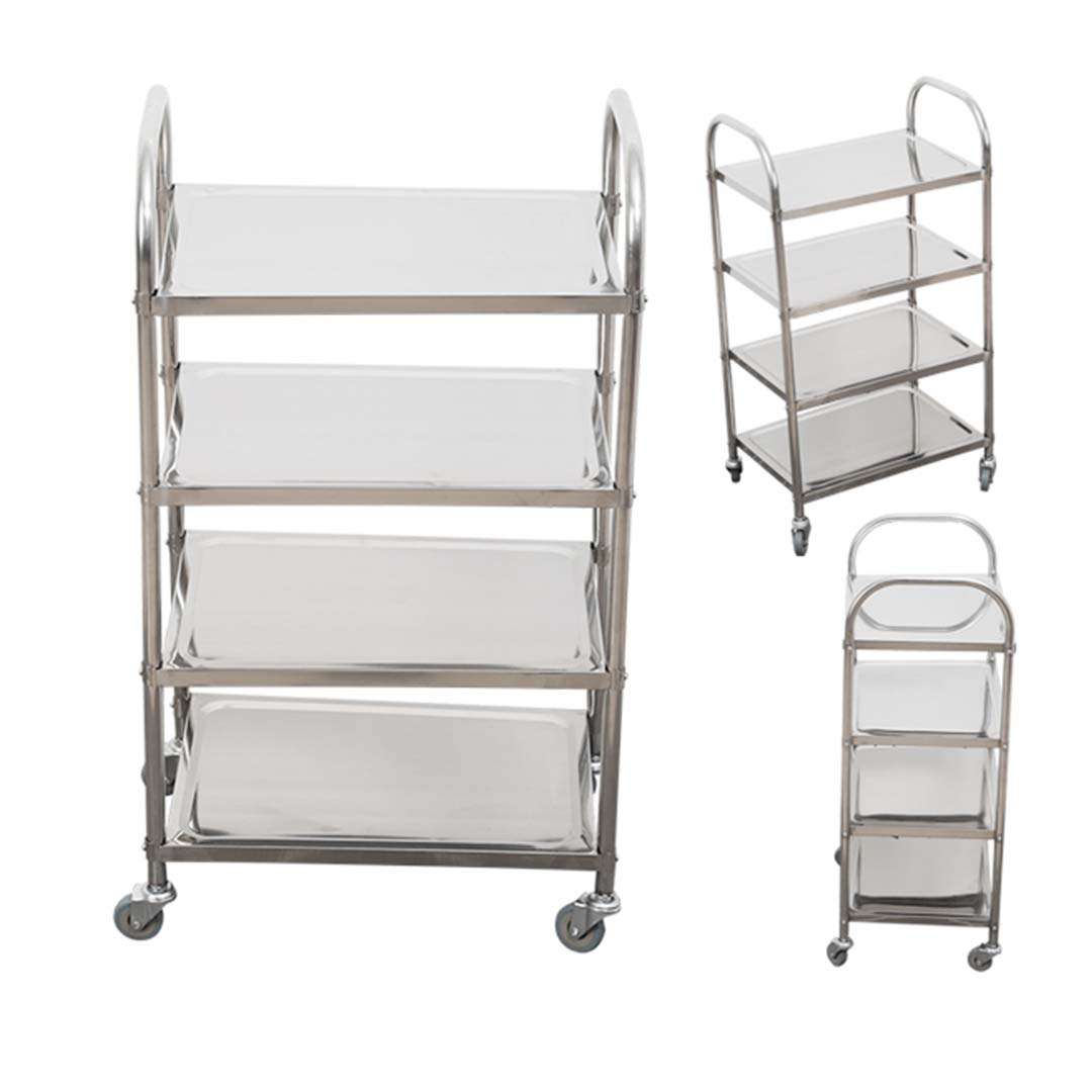 SOGA 4 Tier 860x540x1170 Stainless Steel Kitchen Dining Food Cart Trolley Utility - Hospitality Connect