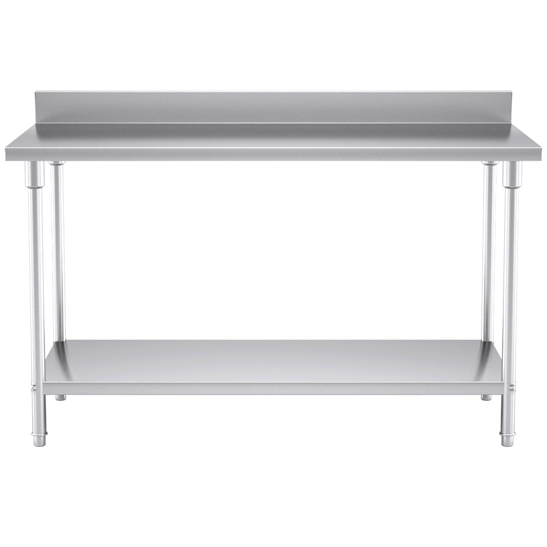SOGA Commercial Catering Kitchen Stainless Steel Prep Work Bench Table with Back-splash 150*70*85cm - Hospitality Connect