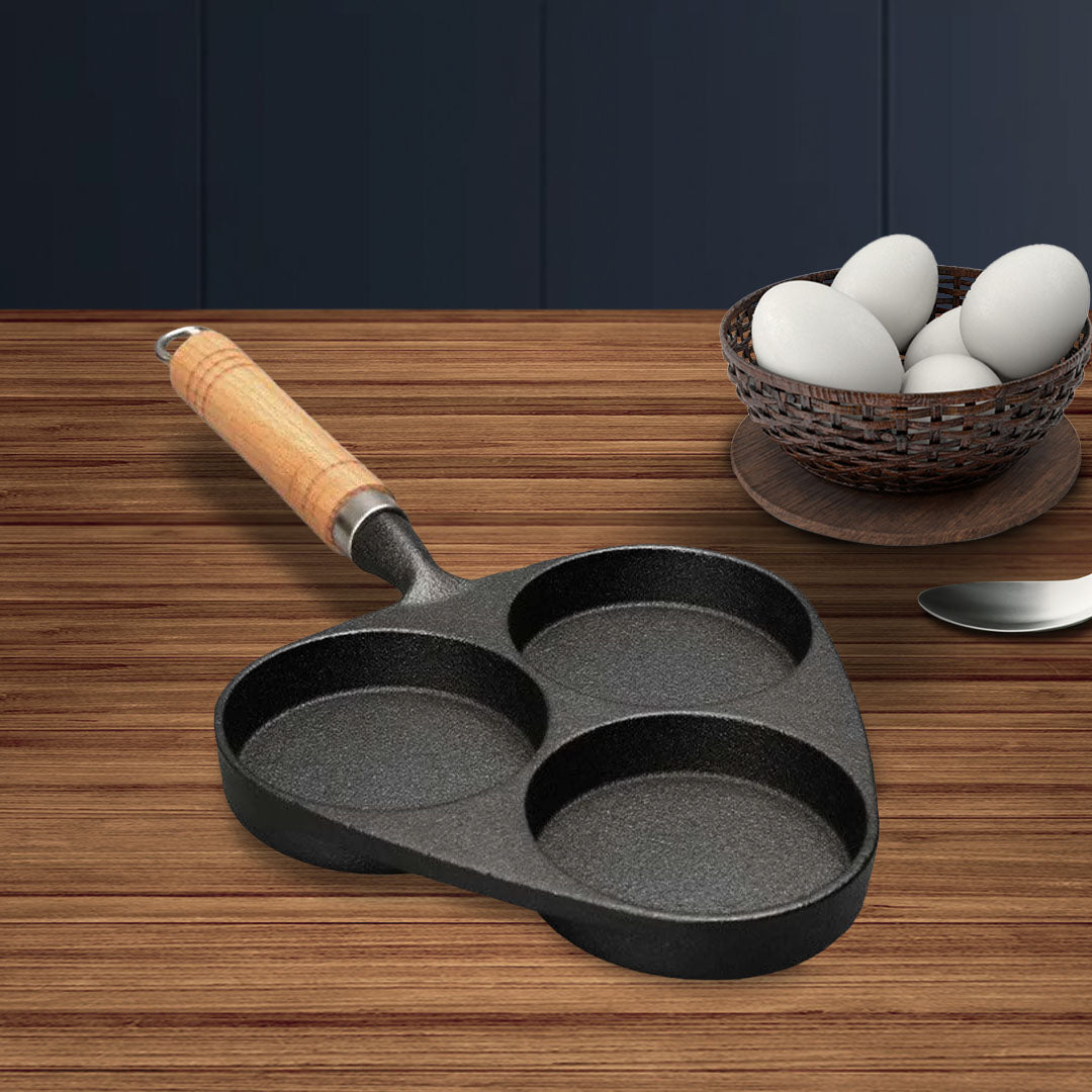 SOGA 3 Mold Cast Iron Breakfast Fried Egg Pancake Omelette Fry Pan - Hospitality Connect