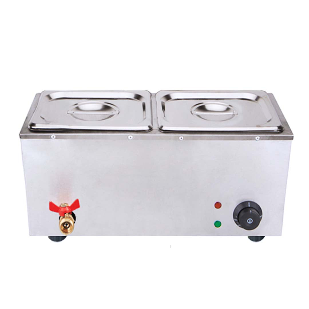 SOGA 2X Stainless Steel 2 X 1/2 GN Pan Electric Bain-Marie Food Warmer with Lid - Hospitality Connect