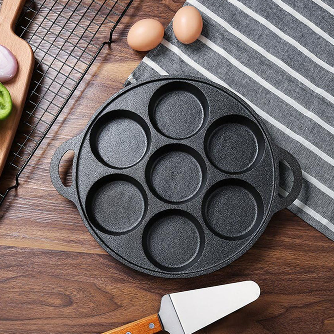 SOGA 31.5cm Cast Iron Takoyaki Fry Pan Octopus Balls Maker 7 Hole Cavities Grill Mold - Hospitality Connect