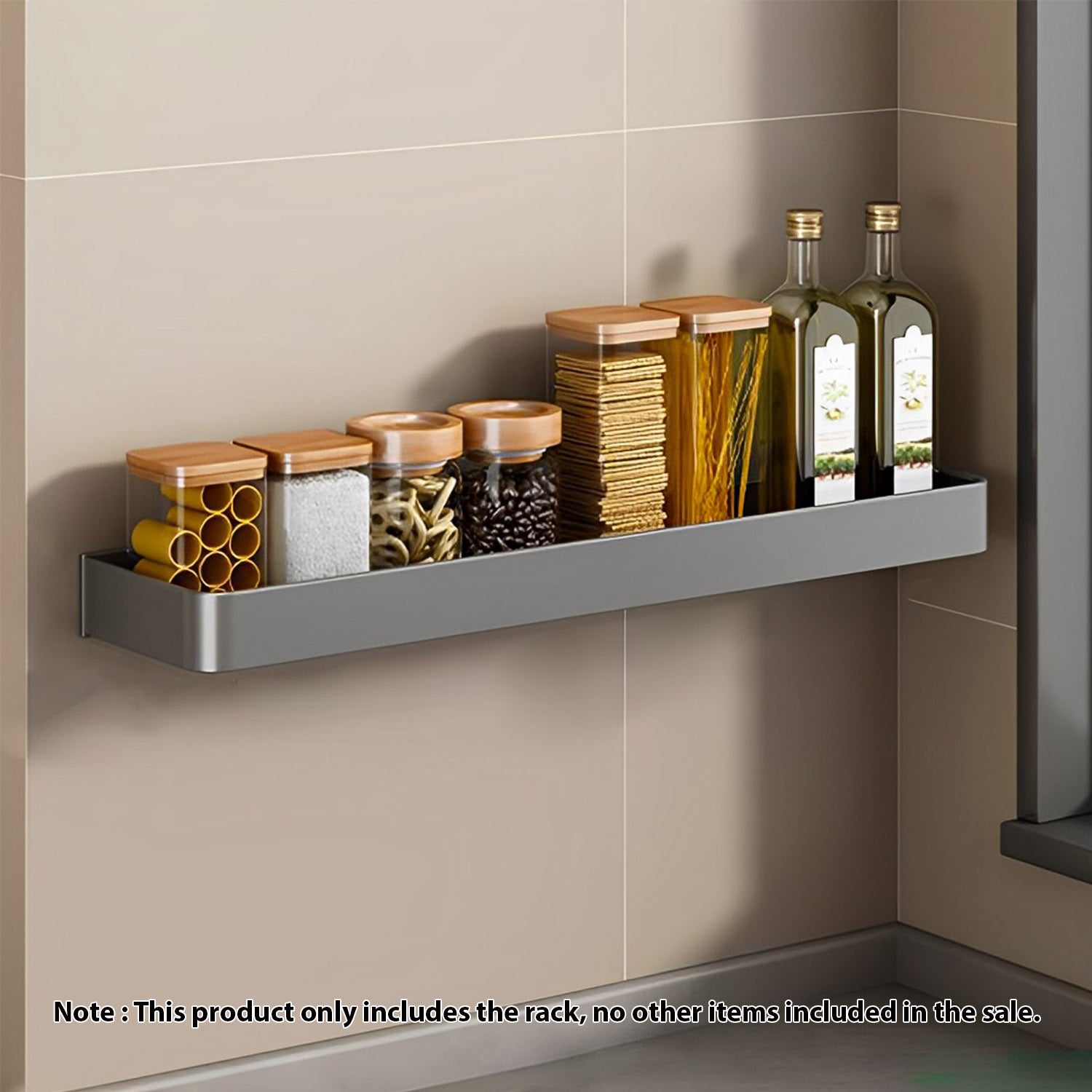 SOGA 52cm Black Wall-Mounted Rectangular Kitchen Spice Storage Organiser Space Saving Condiments Shelf Rack - Hospitality Connect
