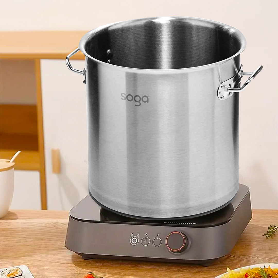 SOGA Stock Pot 198L Top Grade Thick Stainless Steel Stockpot 18/10 Without Lid - Hospitality Connect