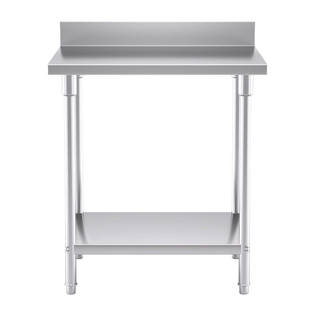 SOGA Commercial Catering Kitchen Stainless Steel Prep Work Bench Table with Back-splash 80*70*85cm - Hospitality Connect