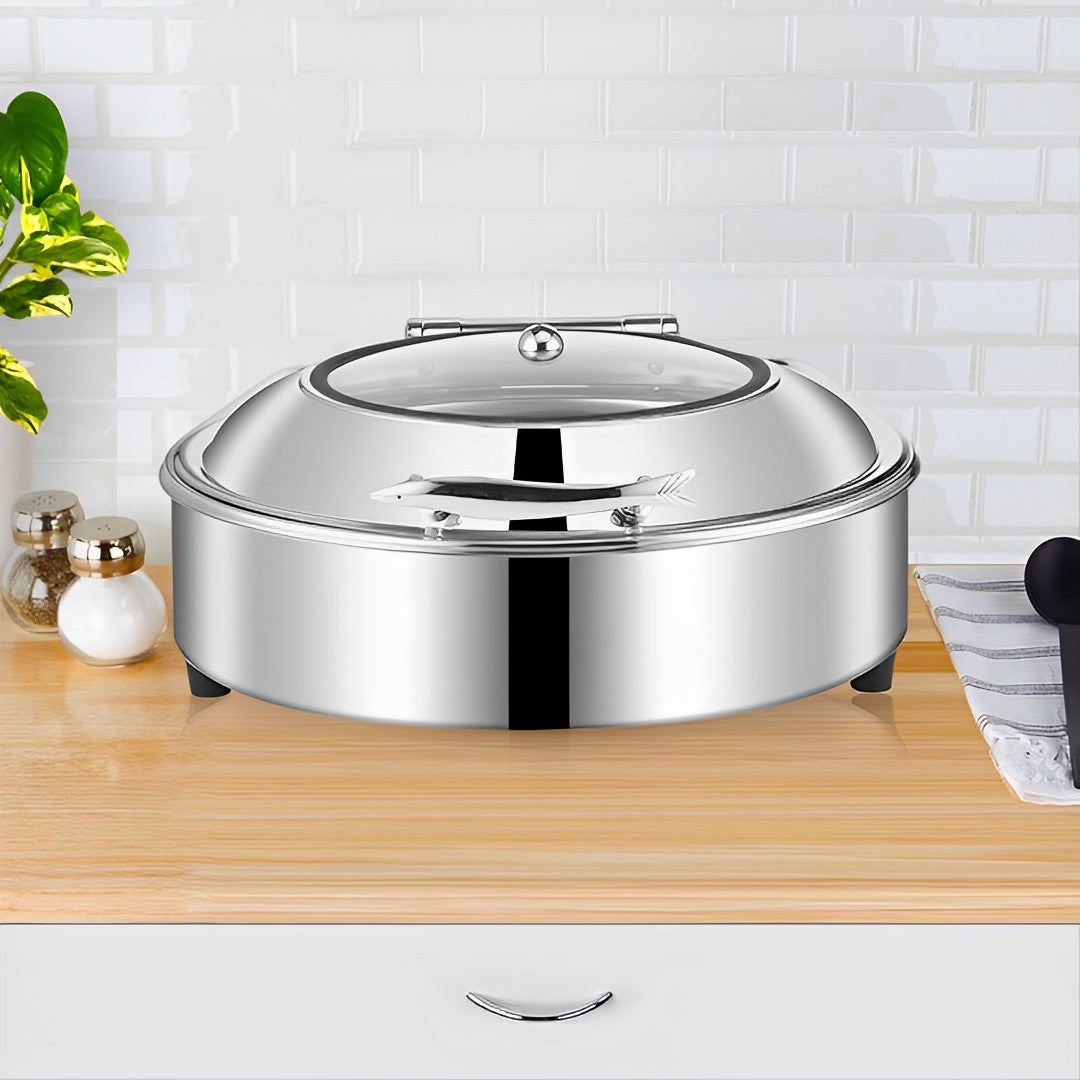 SOGA Stainless Steel Round Chafing Dish Tray Buffet Cater Food Warmer Chafer with Top Lid - Hospitality Connect